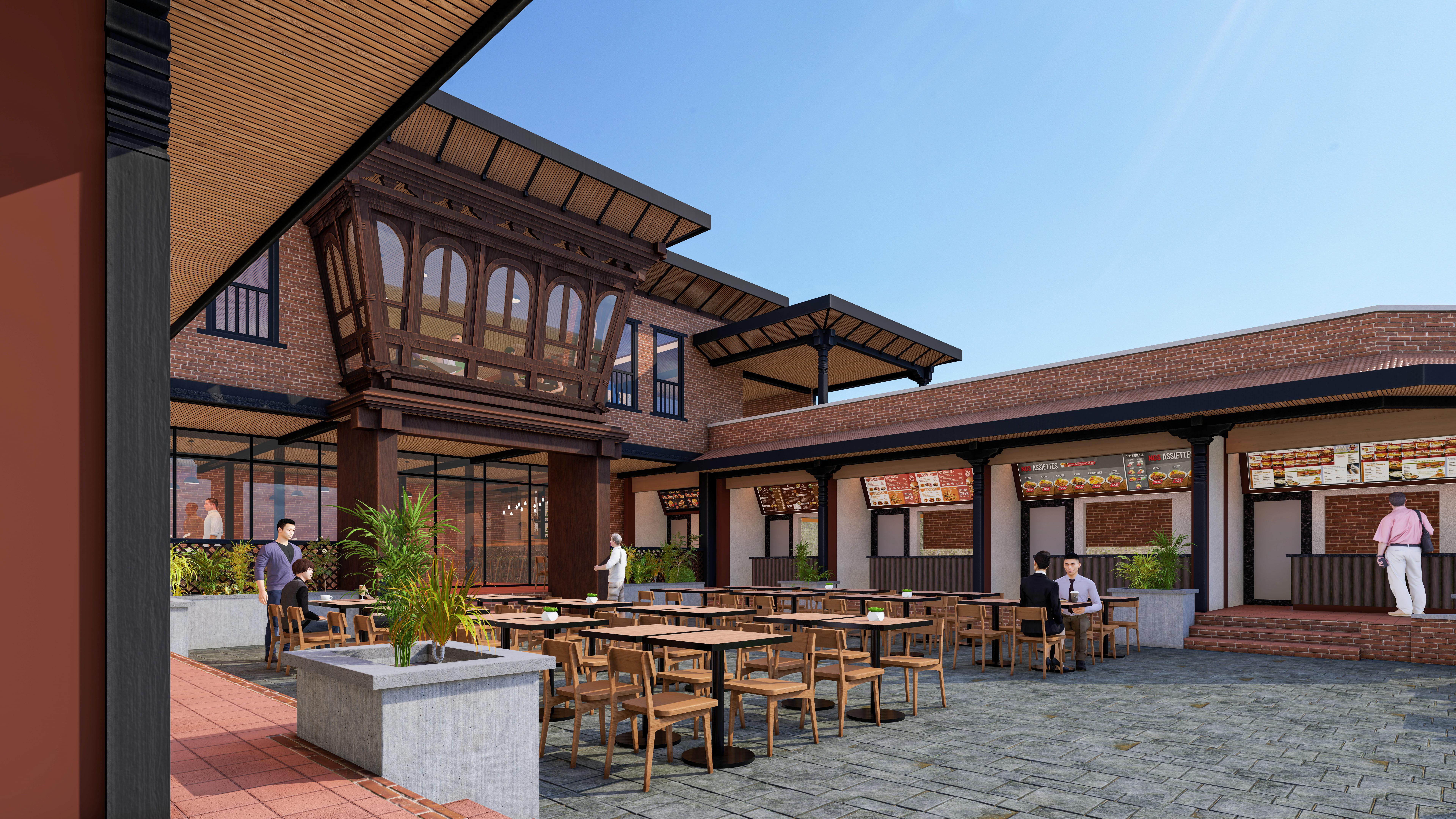 Basantapur Food Court — Heritage-Inspired Outdoor Dining Design – frame 2